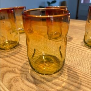 Vintage Blenko amberina glasses